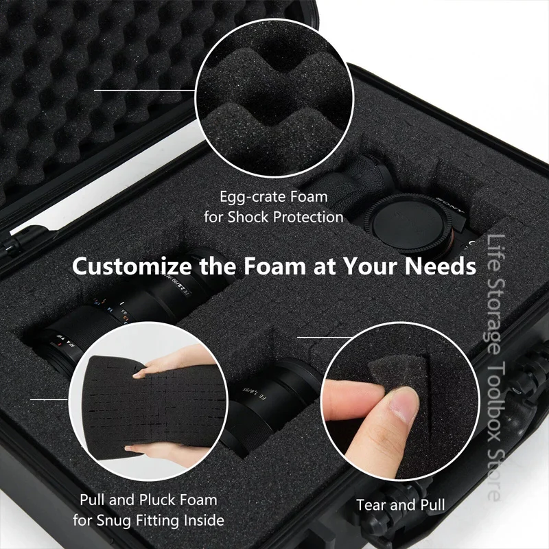 Waterproof Hard Carry Case Bag Portable Tool box Large Safety Instrument Tool Box Shockproof Large Hard Case Box pelican case storage box tool case instrument box storage case tool box