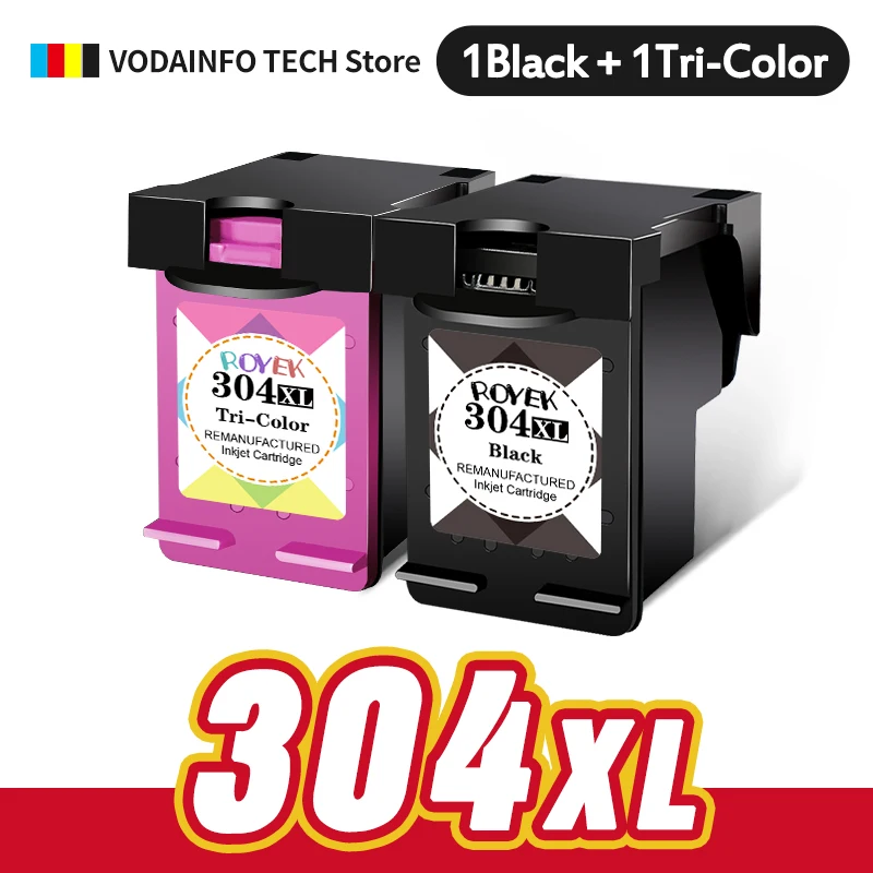 Royek 304 XL Ink Cartriddge Replacement For HP 304 HP304 XL Deskjet Envy 2620 2630 2632 5030 5020 5032 3720 3730 5010 Printer