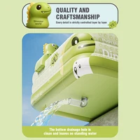 Piscine gonflable pour enfants en PVC de 2,1 à 2,6 m, mignonne, pour la cour, la maison, l'extérieur, grande piscine pour la famille, bain pour bébé, baignoire intérieure 5