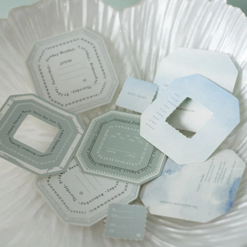 23pcs/lot Memo Pads Material Paper Memory border Junk Journal Scrapbooking Cards Retro Background Decoration Paper 2