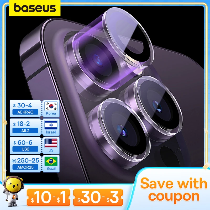 Baseus Camera Lens Protector Glass For iPhone 14 13 12 11 Pro Max Back