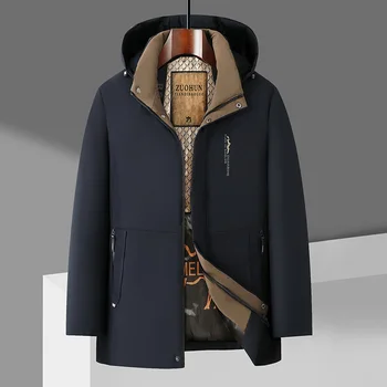 Men's aphene Fce Lined Casual Cotton Jaet Winter Busin Casual Dad Clothes Warm Windproof Thiened Polyester Fiber