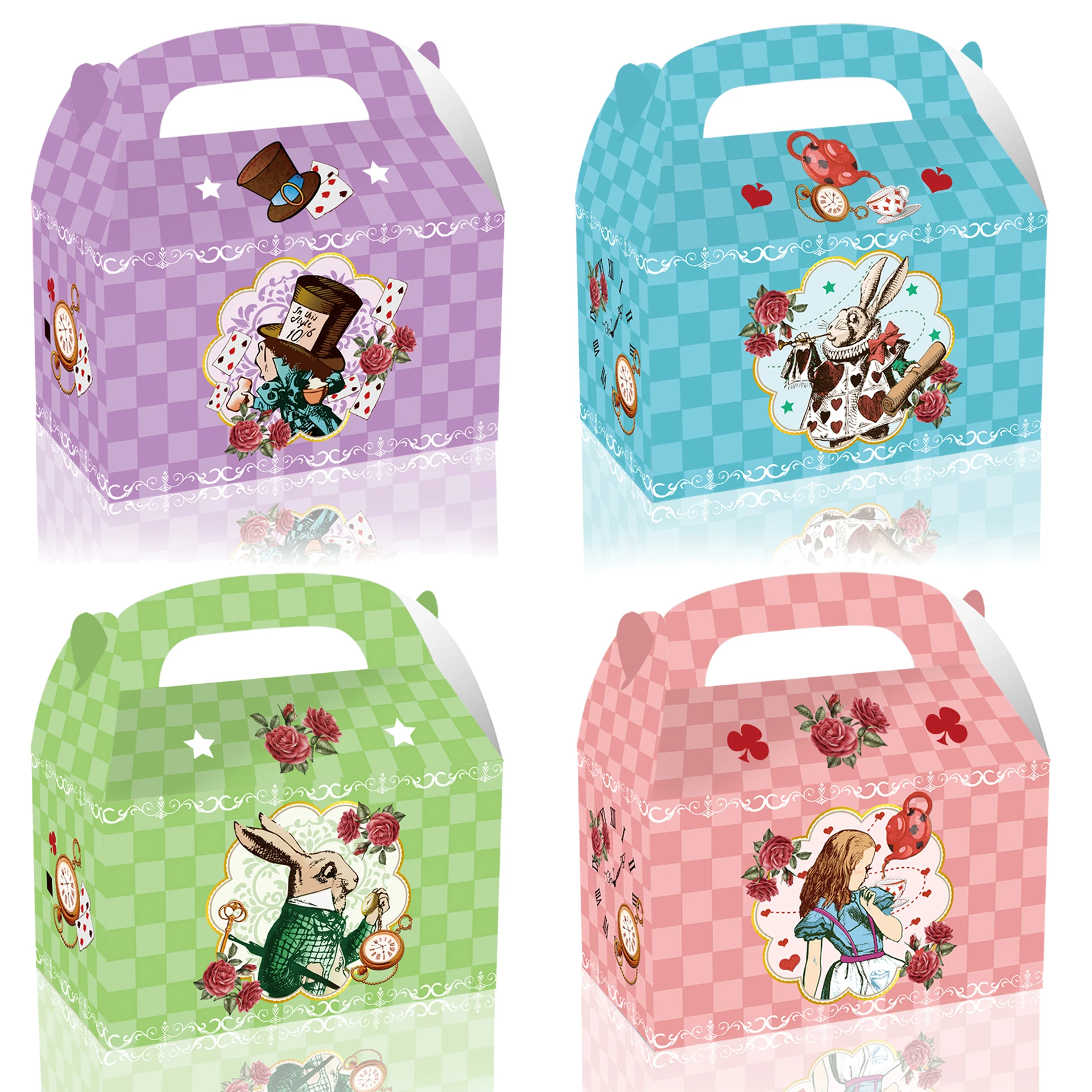 

Disney Alice in Wonderland Candy Portable Box Theme Birthday Party Cookies Fruit Popcorn Decoration Baby Shower Kid Girl Gift