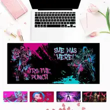 

High Quality League of Legends Jinx Gaming Mouse Pad PC Laptop Gamer Mousepad Anime Antislip Mat Keyboard DeskMat For Overwatch