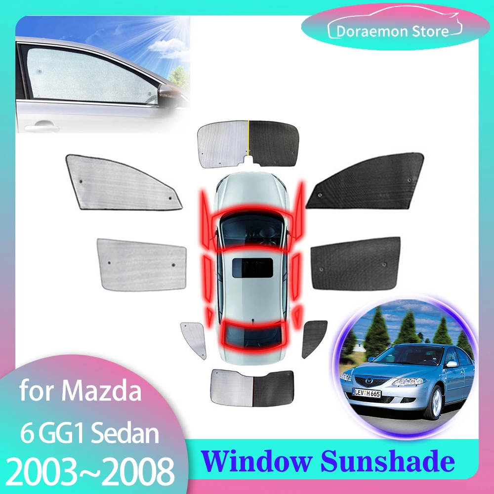 

Солнцезащитные очки с полным покрытием для Mazda 6 GG1 Sedan Atenza 2003 ~ 2008 2004 2005 2006 2007, коврик с козырьком для заднего лобового стекла, Солнцезащитная занавеска, автомобильные аксессуары