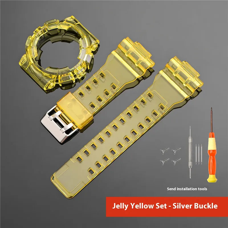 Transparent Resin Watch Strap Case Bezel - Durable Sporty Waterproof Design