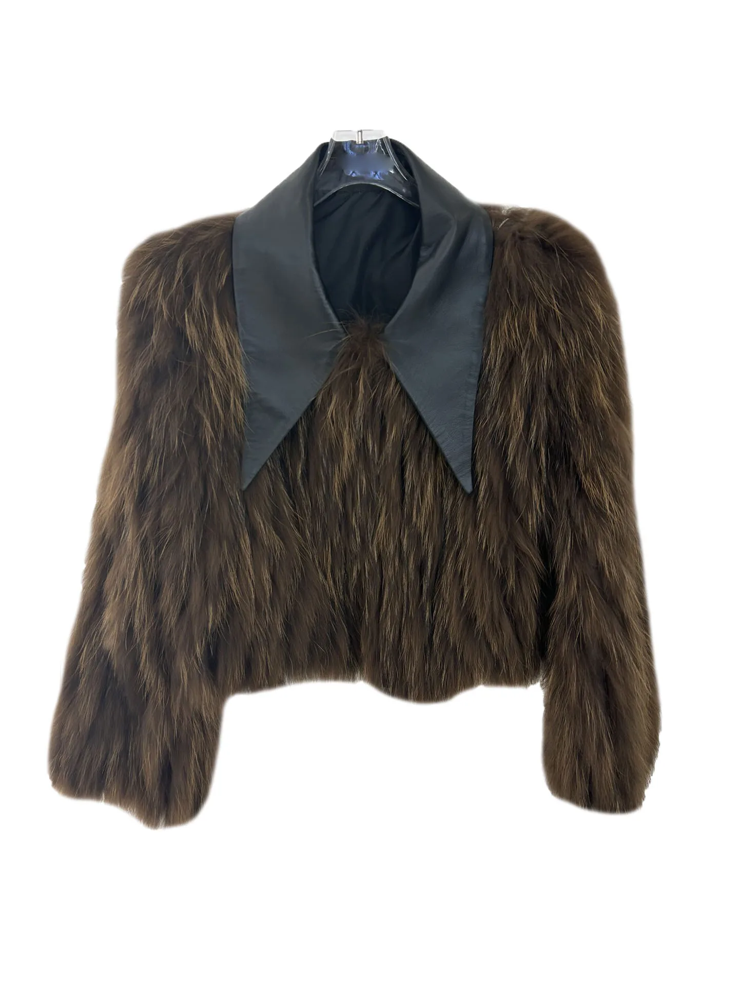 

Fur coat lapel short loose version hit color single-breasted design warm and comfortable 2023 winter new 1130