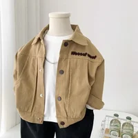 Boys khaki Outerwear Spring and Autumn 2025 New Children's Clothing Pure Cotton Jacket Handsome Casual Top Trend For Children