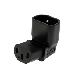 Right - Angle IEC C14 to C13 Power Extension Adapter, 250V 10A, 3 - Pin Connector for Efficient Space Management (TYPE 1)