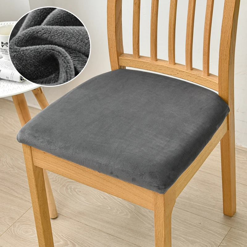 VelvetDiningChairSeatCoversStretchFittedDiningRoomUpholstered
