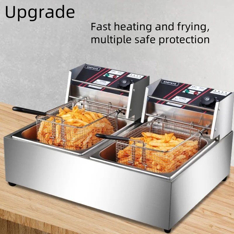 Commercial frying oven cooking noodle oven electric fried chicken deep fryer large capacity single-double cylinder frying oven 1