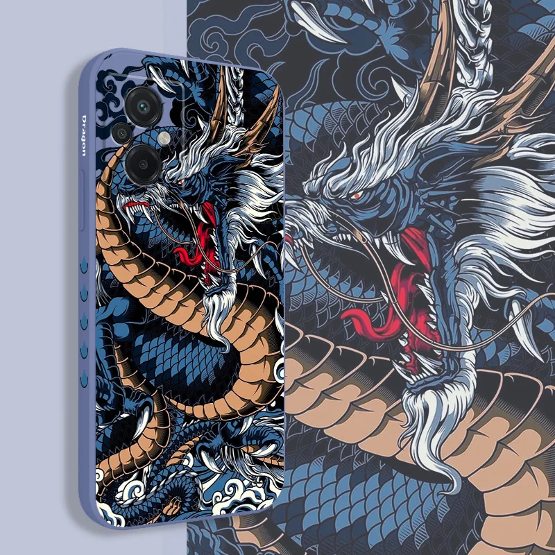 Фото Чехол для телефона Roaring Dragon для Xiaomi Poco M6, X6, F6, M5, M5S, F5, X5, F4, X4, M4, F3, X3, M3, F2, X2 Pro, C40, 4G, 5G GT, жидкий силиконовый чехол №2