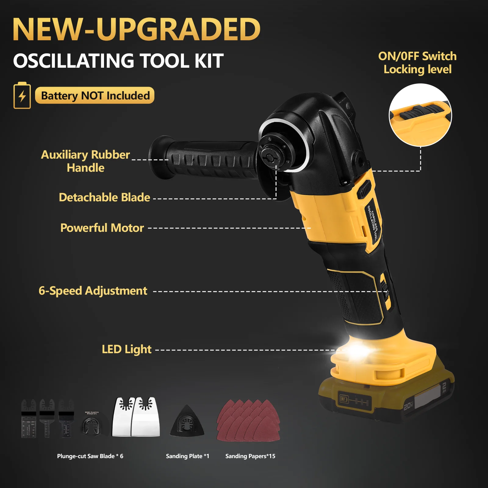 Oscillating Tool Cordless Electric Woodworking Cutting Saw Electric Trimmer for De-Walt 20V Battery DIY Home Improvement Tool 2