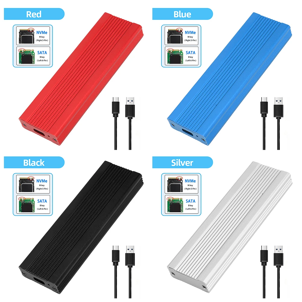 M.2 NVME NGFF SSD ̽, ָ Ʈ ̺ Ŭ, C Ÿ HDD SSD ̽, B + M/B/M Ű, M.2 SSD 2230/2242/2260/2280, 10Gbps