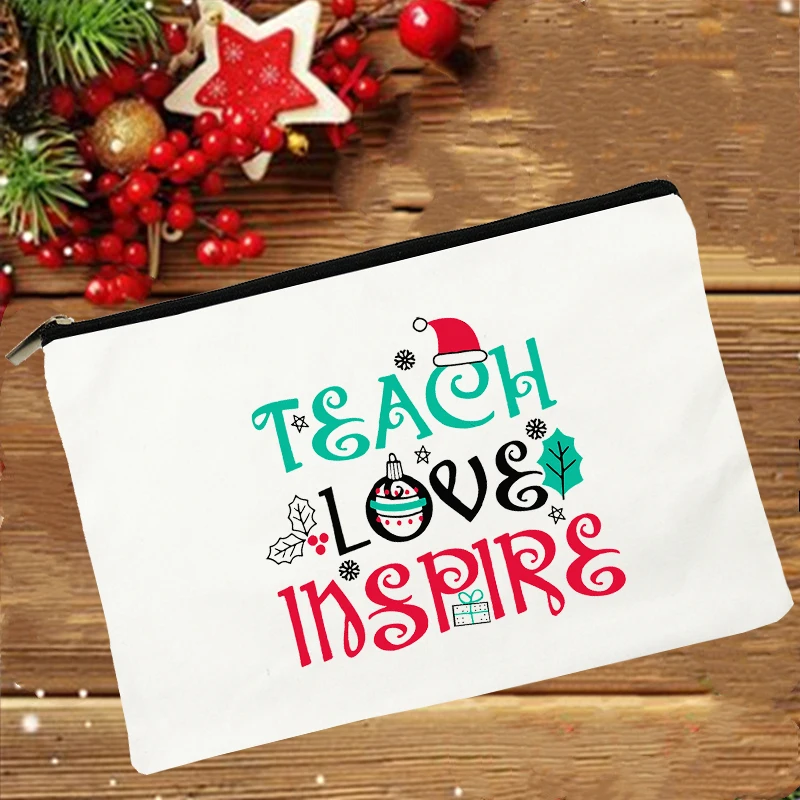 

Christmas Teacher Gifts Travel Makeup Cases Women Toiletries Organizer Portable Cosmetic Bags Pencil Bags Cosmetic Organizer