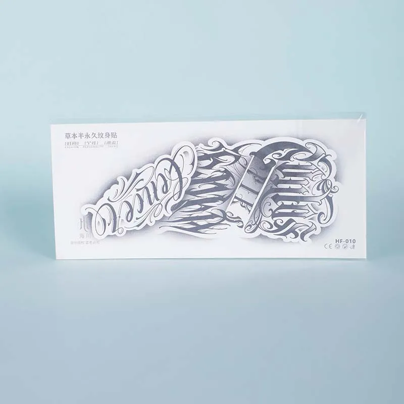 1pc Dark floral waterproof temporary tattoo stickers, lasting 1-2 weeks, simulates semi-permanent fake tattoos 5