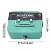 Metal Piggy Bank with Key Lock Money Box Money Saving Box Small Storage Box for Adults and Kids 6