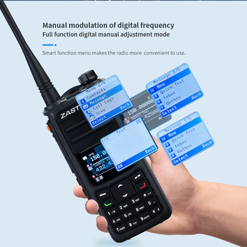 ZASTONE UV008 DMR 워키토키, 디지털 양방향 라디오, 듀얼 밴드, 10W 듀얼 타임 슬롯, GPS