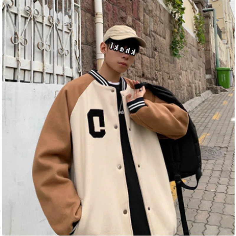 Men Baseball Jackets 2023 Spring New Long Sleeve Bomber Jacket Ins Hip Hop Youth Couples Jacket Men Loose Coat A0010 oem baseball catcher gear for adult or youth