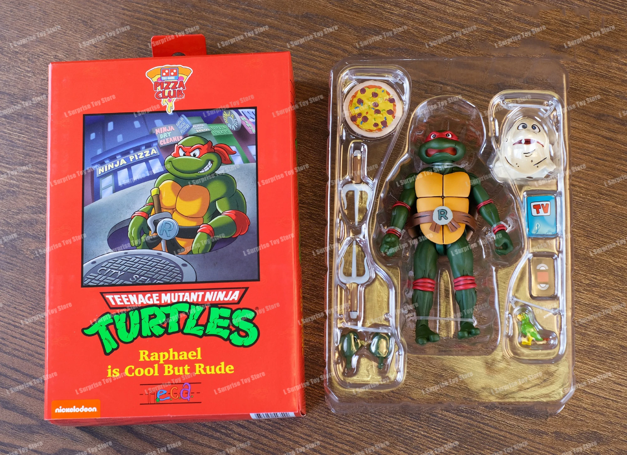 【開封品】NECA ピザクラブエディション ラファエロ In Stock Neca Turtles 1990 Movie Style Pizza Club Raphael