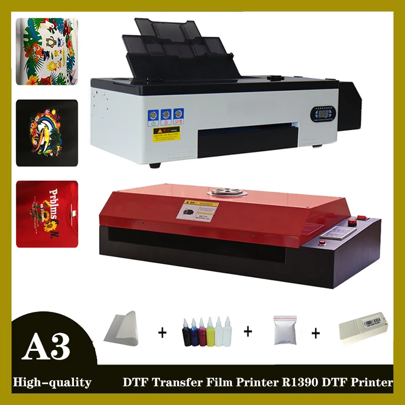 

A3 DTF Transfer Film Printer R1390 DTF Printer For t shirt PET Film Print DTF Ink Powder A3T shirt Printing Machine DTF Printer