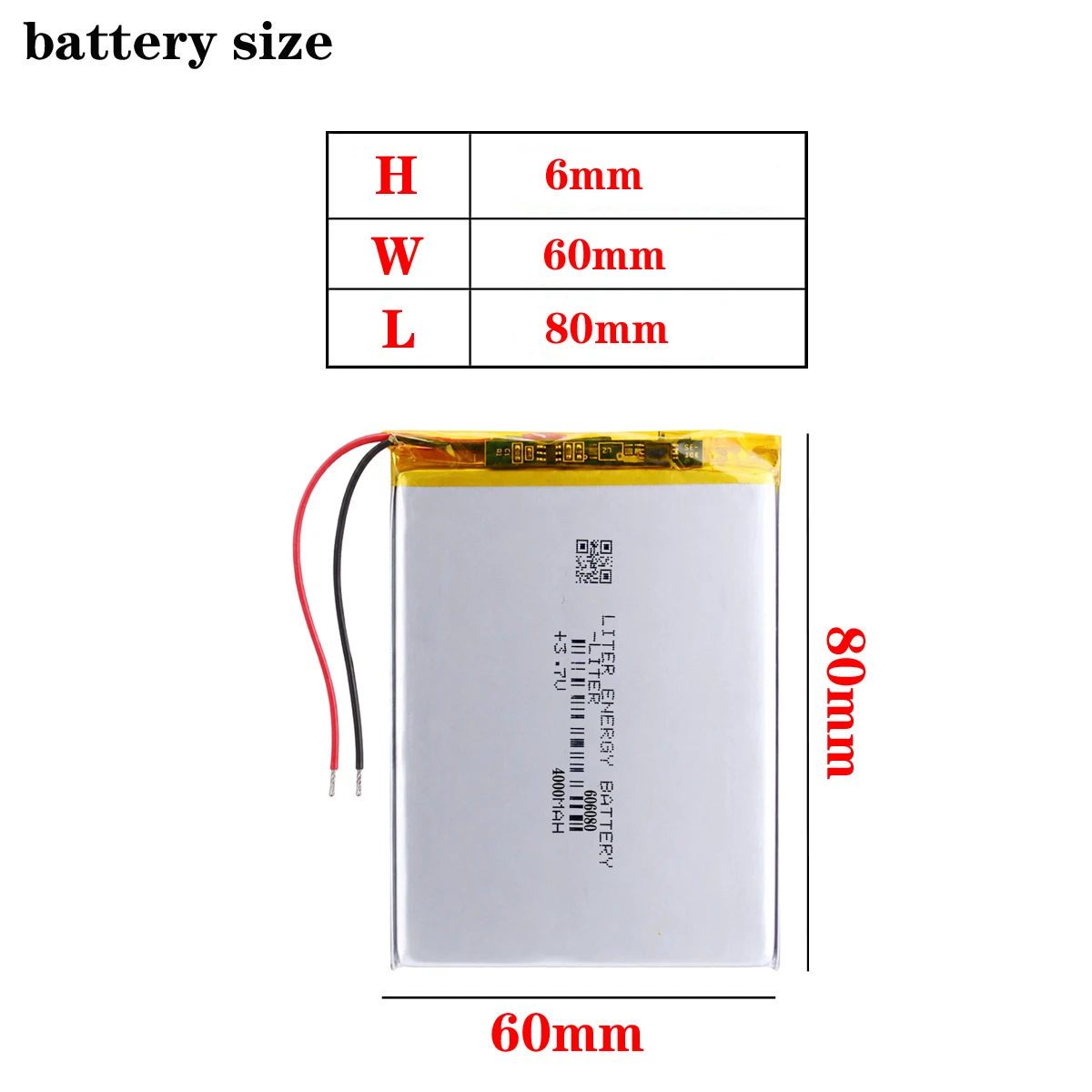Batteria agli ioni di litio/polimero da 3,7 V, 4000 mAh, 606080 per giocattoli, power bank, GPS - Image 3