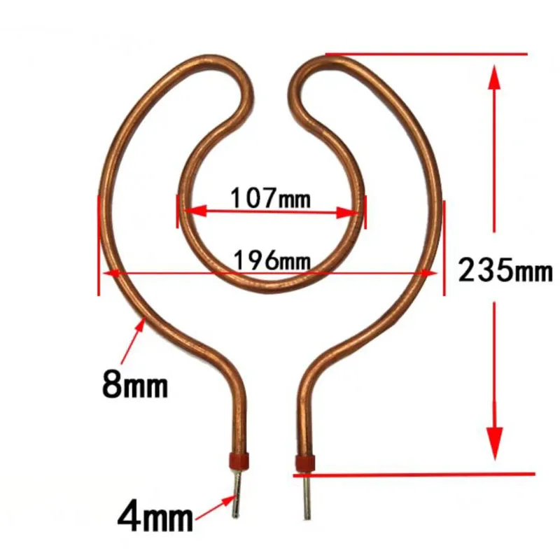 Korea Type Rectangle Shape Hot Pot Electric Skillet Parts 196*235MM Double Round Heating Tube 8MM Thickness
