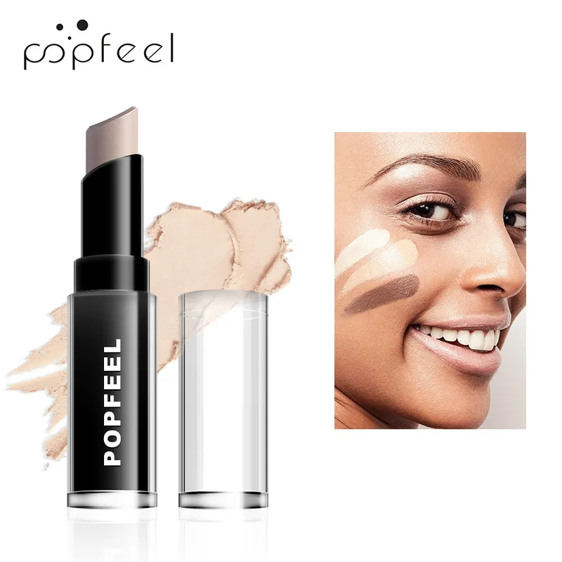 

POPFEEL 3D Face Concealer Highlighter Stick Profesional Pearlescent Repair Brightening Waterproof Cream Concealer Stick Makeup