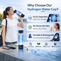 Bouteille Générateur d'Eau Hydrogénée Portable Rechargeable, Tasse Ioniseur d'Eau Alcaline Électrique, Gobelet de Soin Santé Riche en Hydrogène 2