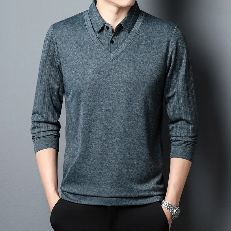 

Men's Casual Spring Summer Long Sleeve Polo Shirt Men's Zipper T-shirt Geometric Splicing Printed Clothes Top Street Golf Clothi