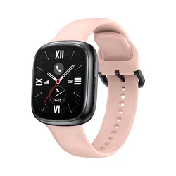 Premium Silicone Strap for Smart Watch - Replacement Wristband & Bracelet Belt (Pink)