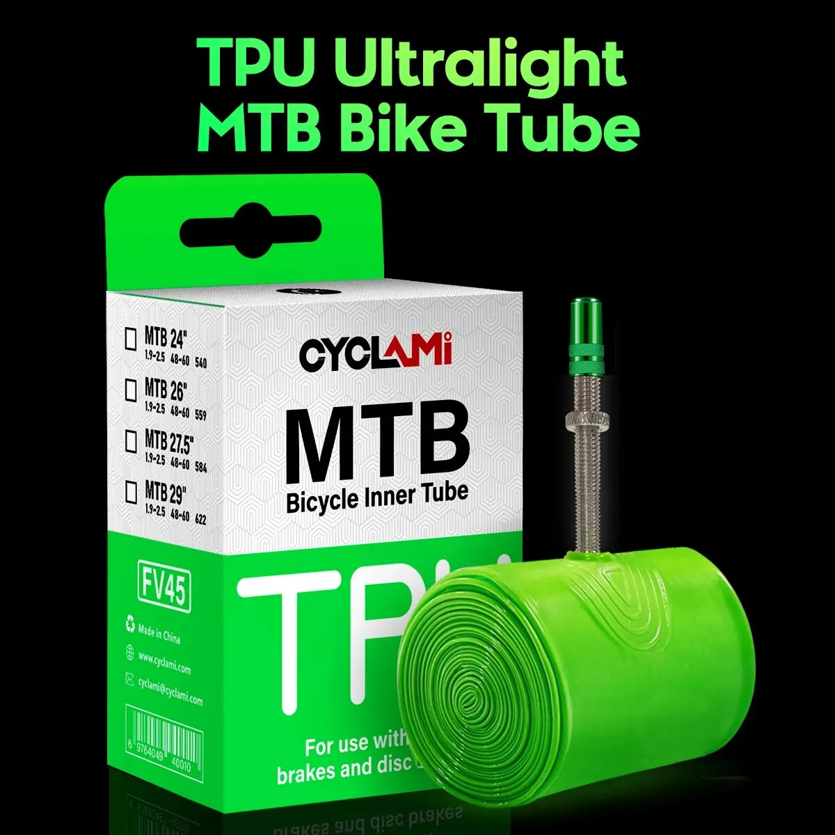 CYCLAMI 초경량 자전거 내부 튜브, MTB 자전거 TPU 소재 타이어, 프렌치 밸브, 초경량 산화 방지, 26 27.5 29 인치, 45mm Best5 CYCLAMI 초경량 자전거 내부 튜브, MTB 자전거 TPU 소재 타이어, 프렌치 밸브, 초경량 산화 방지, 26 27.5 29 인치, 45mm Best5