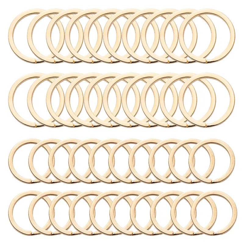 Rose Gold Key Rings Flat 15-35mm Keyring Split Ring Double Loop