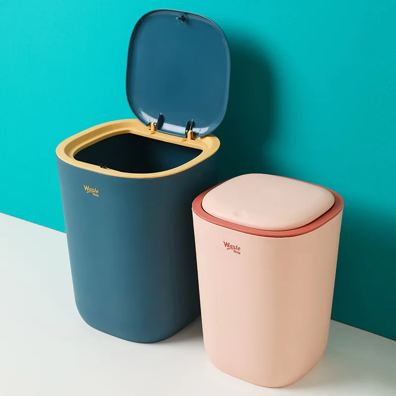 Plastic Lidless Trash Can, Medium Garbage Can With Pressure Ring, Kitchen  Bathroom Bedroom Living Room Dorm Office Toilet Garbage Can - Temu United  Arab Emirates