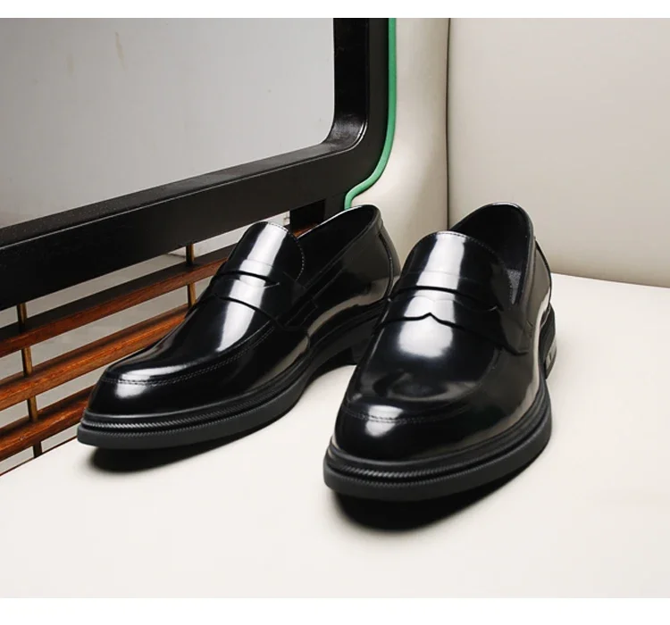 

Men's Business Casual Leather Round Toe Thick Soft Sole Lefu Shoes