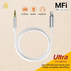 Premium Lightning to 3.5mm Audio Adapter - Apple MFi Certified - 1m (White)