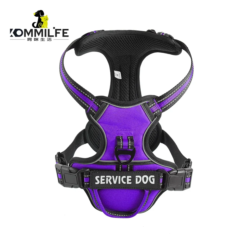 Nylon Adjustable Dog Harness Personalized Reflective Dog Harness Vest Breathable Pet Leash For Small Medium Large Dogs