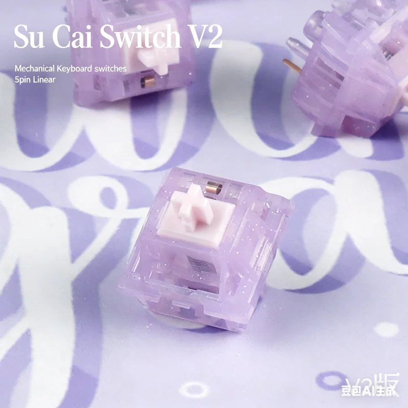 SU 컬러 V2 스위치 선형 스위치 5핀 37g 45g Thocky Sound POM DIY 게이머를 위한 부드러운 맞춤형 기계식 키보드 액세서리