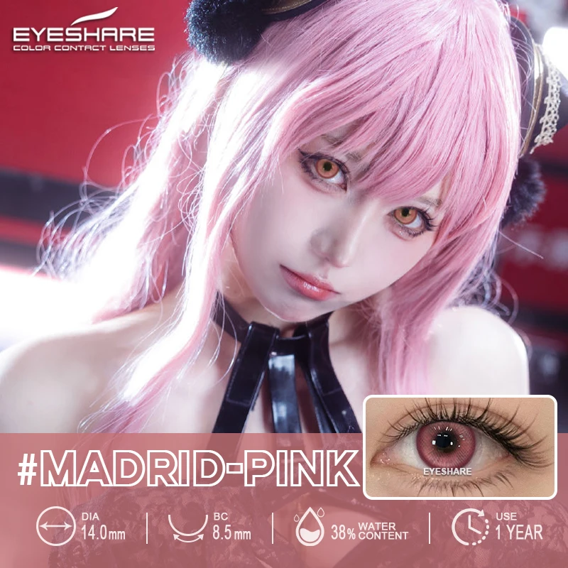 EYESHARE MADRID Serie Farbige Kontaktlinsen für Augen Lila Linsen Verrückte Halloween Anime Zubehör Schönheit Schüler Niedliche Linse – Detail 13