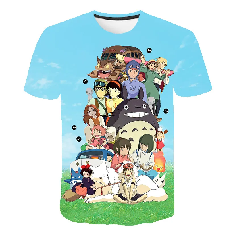 harry potter t shirt Totoro Studio Ghibli Harajuku Kawaii T Shirt Boy Girl Ullzang Miyazaki Hayao Tshirt Funny Cartoon T-shirt Cute Anime Top Tee jordan t shirt