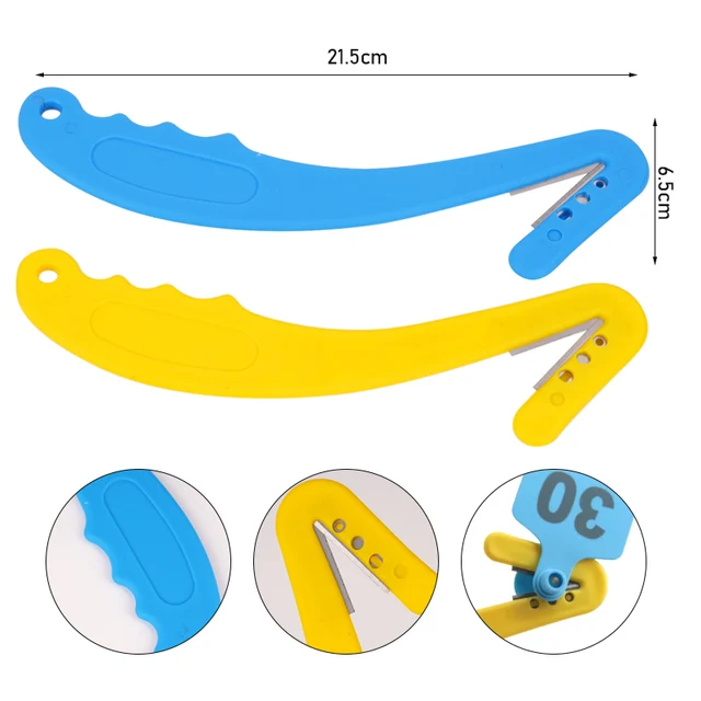 Livestock Safety Ear Tag Removal Tool Hay String Cutter Bandage for Cattle Goat Sheep Pig Tag Removal Knife Veterinary Farm 1Pc 2