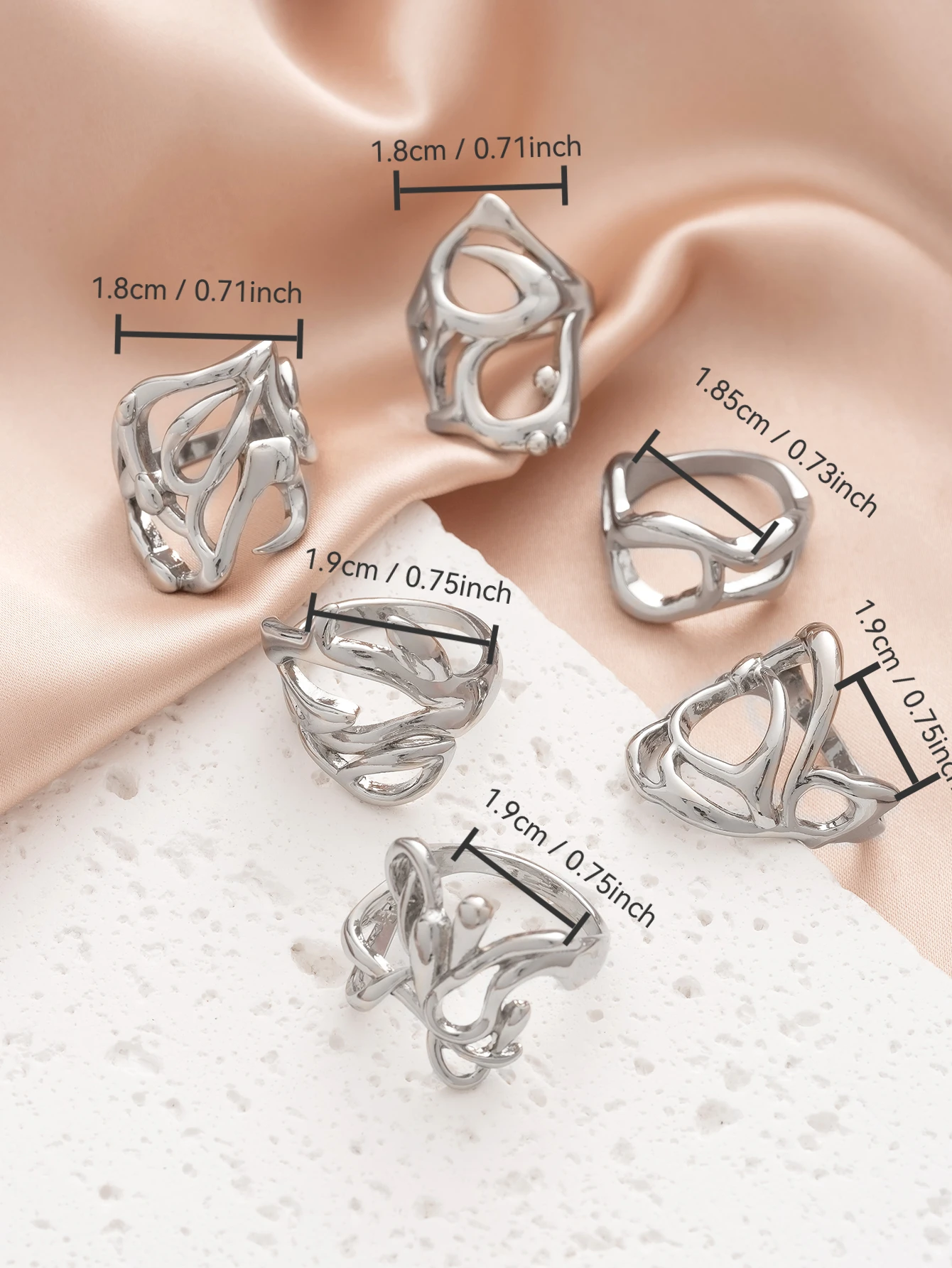 Personalized Irregular Geometry Hollow Ring for Women