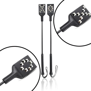 1pc BDSM Long Leather Riding Crops Spanking Paddle Whips Bondage Adult Sex Toy for Men Women Erotic Fetish Sex Shop Adult Toys 4