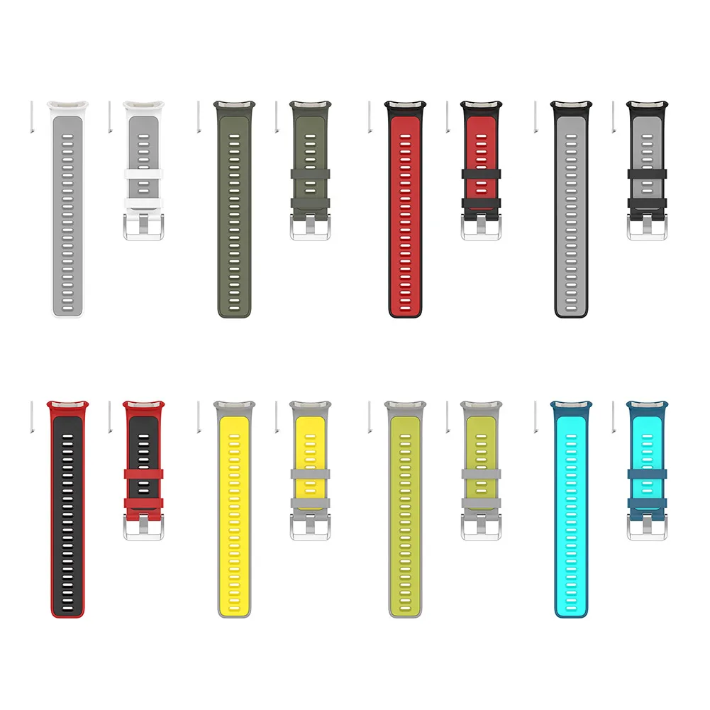 Dual-Color Silicone Adjustable Smartwatch Band - Enhanced Replacement Strap