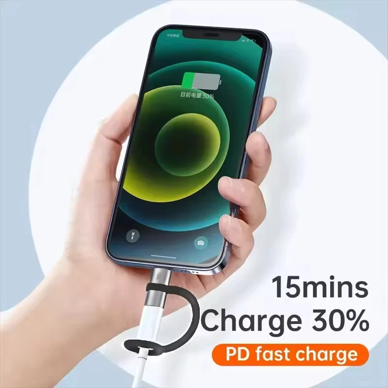 NNBILI PD30W USB C타입 to iOS 어댑터, iOS(남성) to C타입(여성) 변환기, 아이폰 15 14 13 12 11 맥북 고속 연결 컨버터