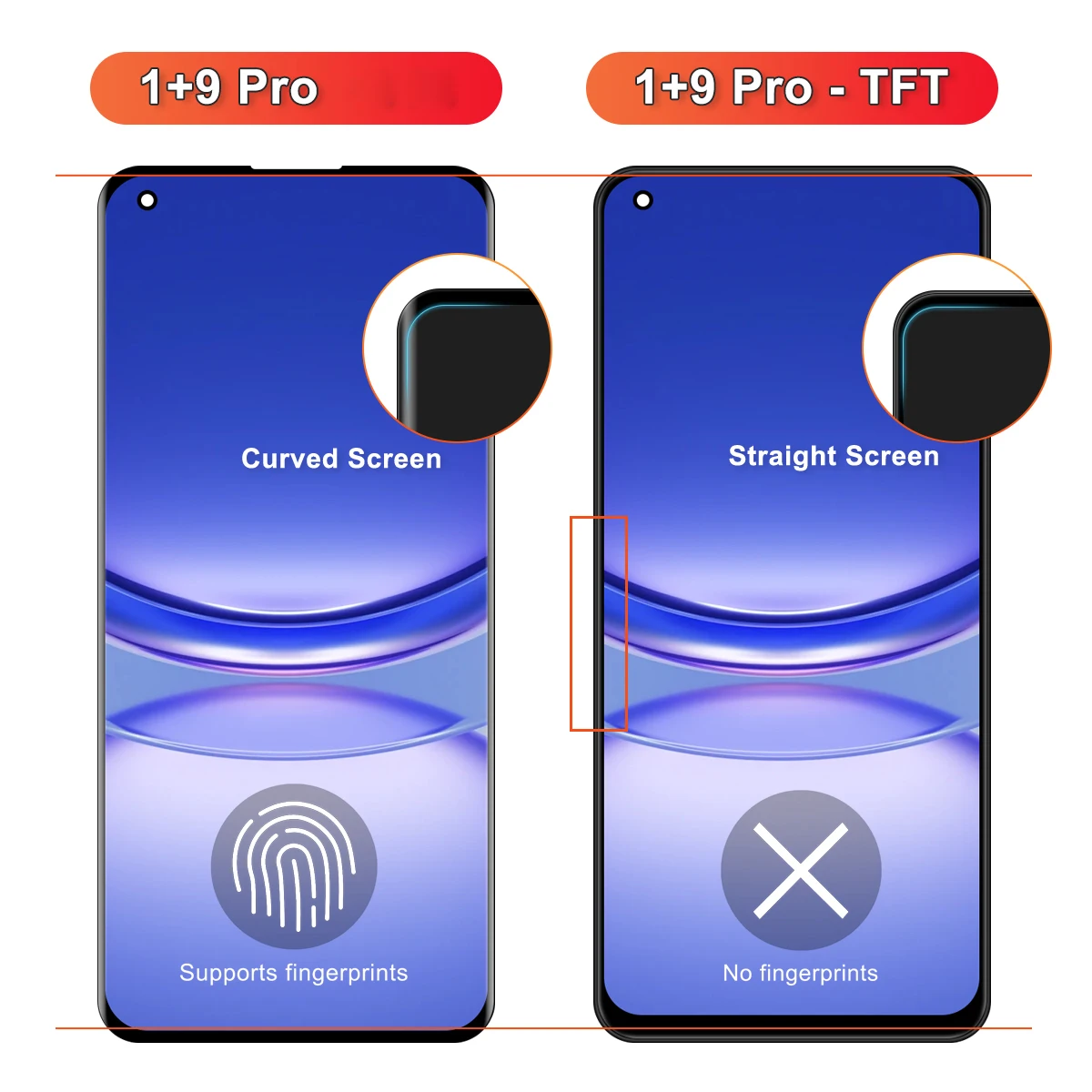 شاشة one plus 9 pro الاصلية