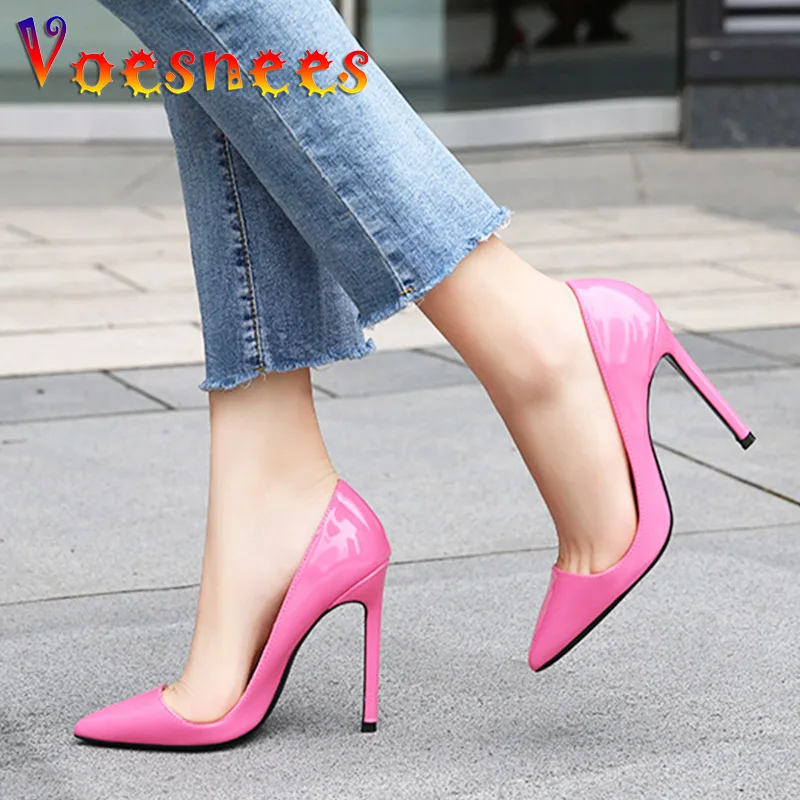 

PU Leather Women's Pointed Toe High-heeled Pumps 2023 Spring Autumn Casual Single Shoes Elegant Design Office Female Shoes 11CM