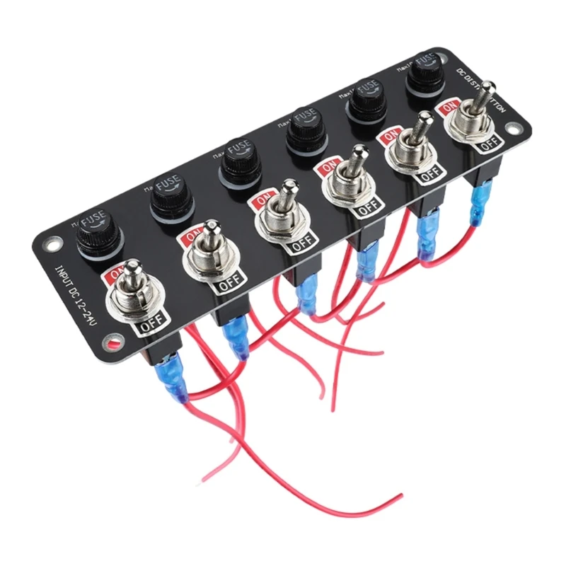 

6 Gang 24V 12V Panel Toggle Truck Buttons For Boats Marine Trailer Car