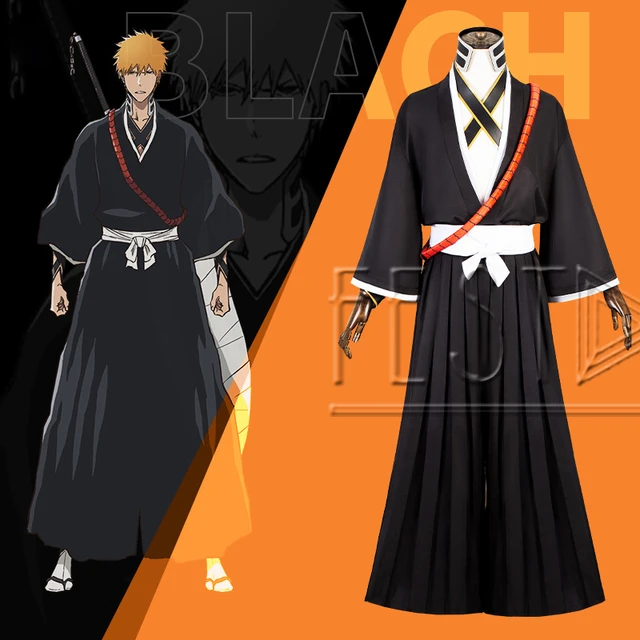 Anime Bleach Cosplay Kurosaki Ichigo Fullbring New Bankai Look Cosplay  Costume full set With Black And White Cloak - AliExpress