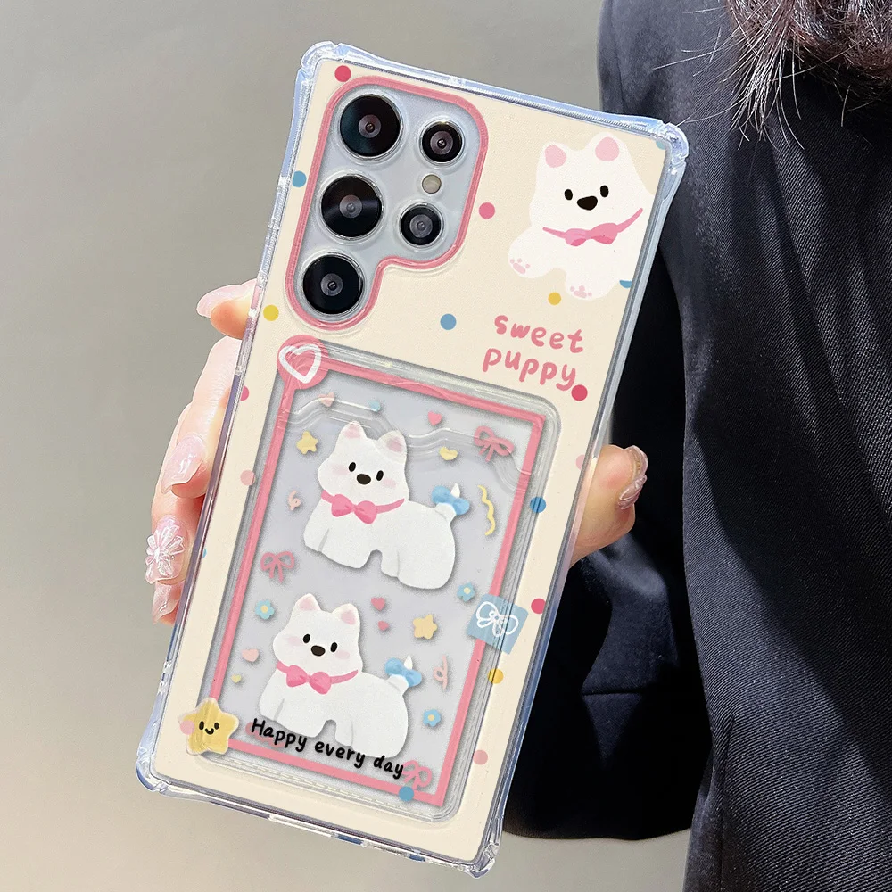 Card Holder Animal Phone Case For Samsung Galaxy S25 Ultra A56 5G A55 A54 A53 S24 FE S23 S22 Plus A52 Soft Silicone Funda Cover 4